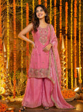 Teeya Creation Pink Fendy Silk Beads Work Designer Wedding Wear Salwar Suit