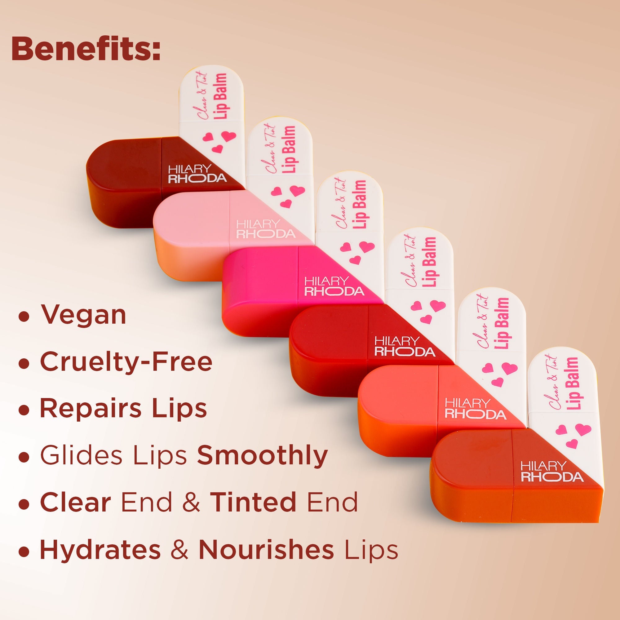 Hilary Rhoda Clear & Tint Lip Balm - Pack Of 6