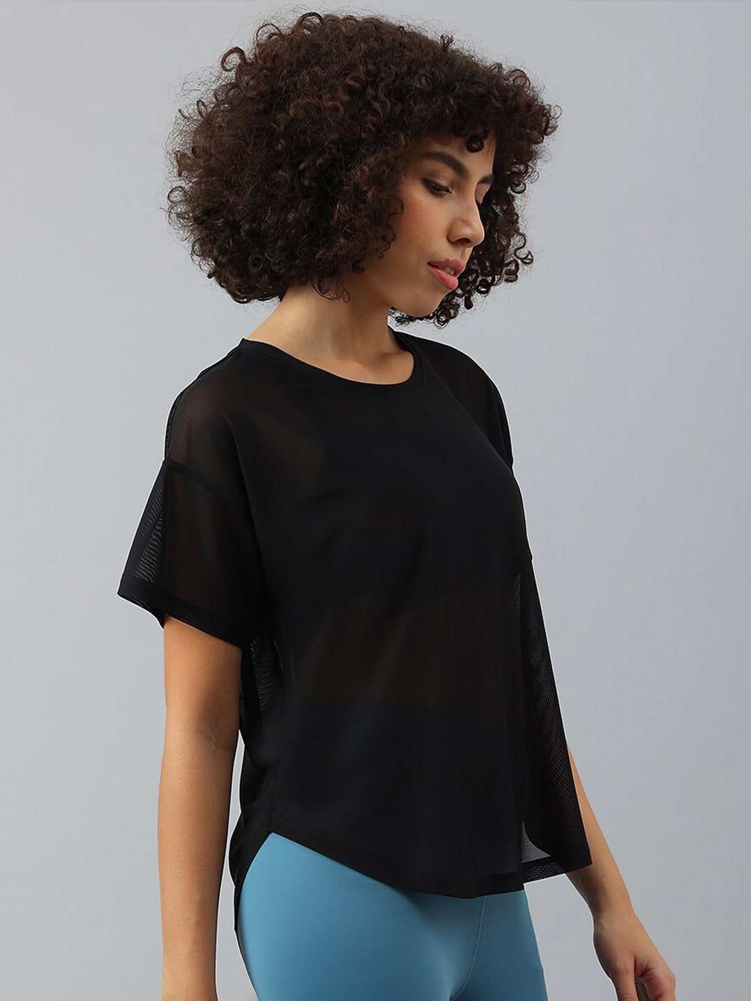 MKH Women Drop-Shoulder Sleeves Dri-FIT Sports T-shirt