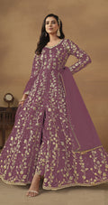 Anaita Lavender Embroidered Butterfly Net Anarkali Suit