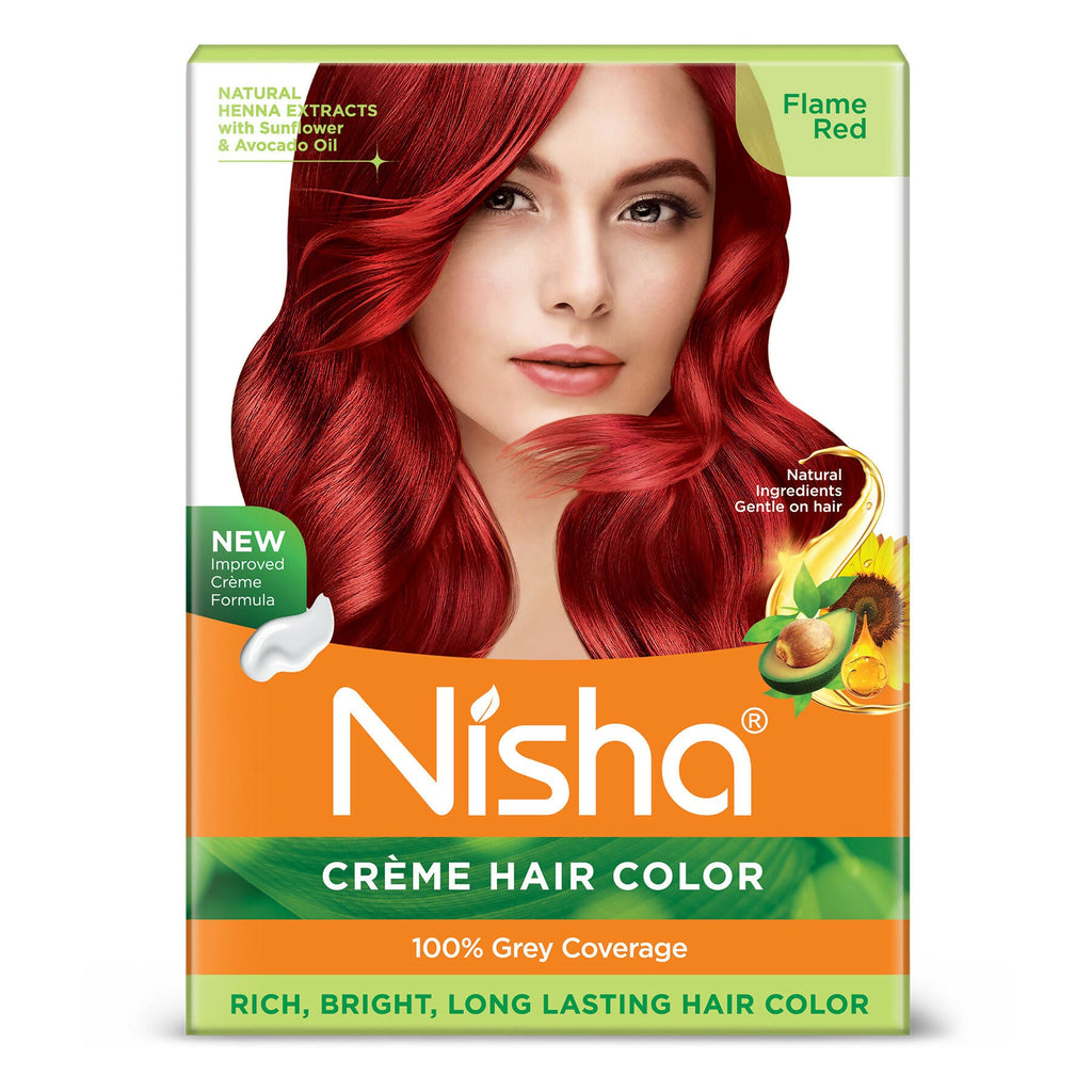 Nisha Creme Hair Color for Women - Flame Red