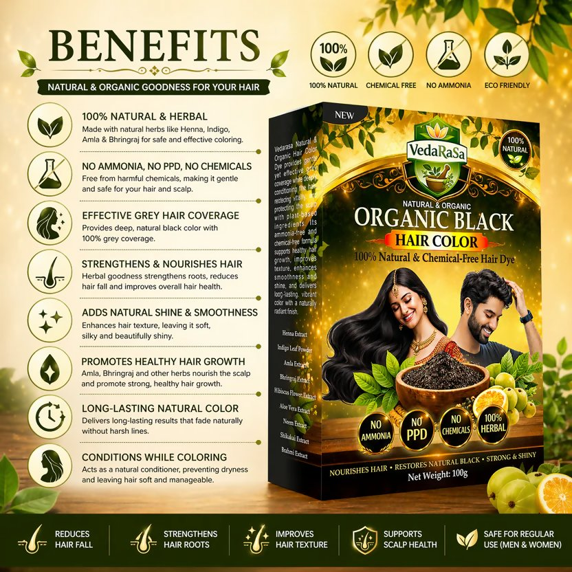 VedaRasa Natural & Organic Black Hair Color