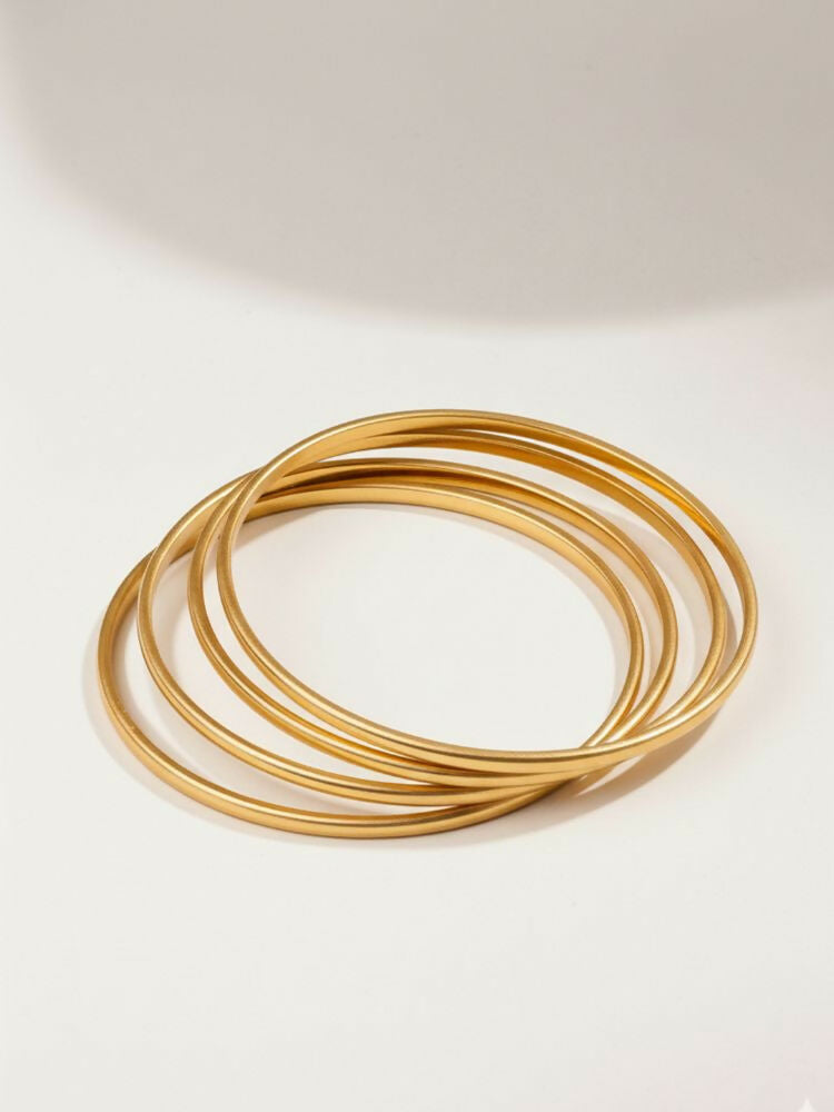 NVR Women Set of 4 Gold Plated Handcrafted Bangle