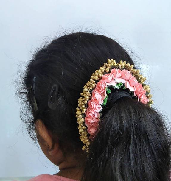 Peach Gold Gajra