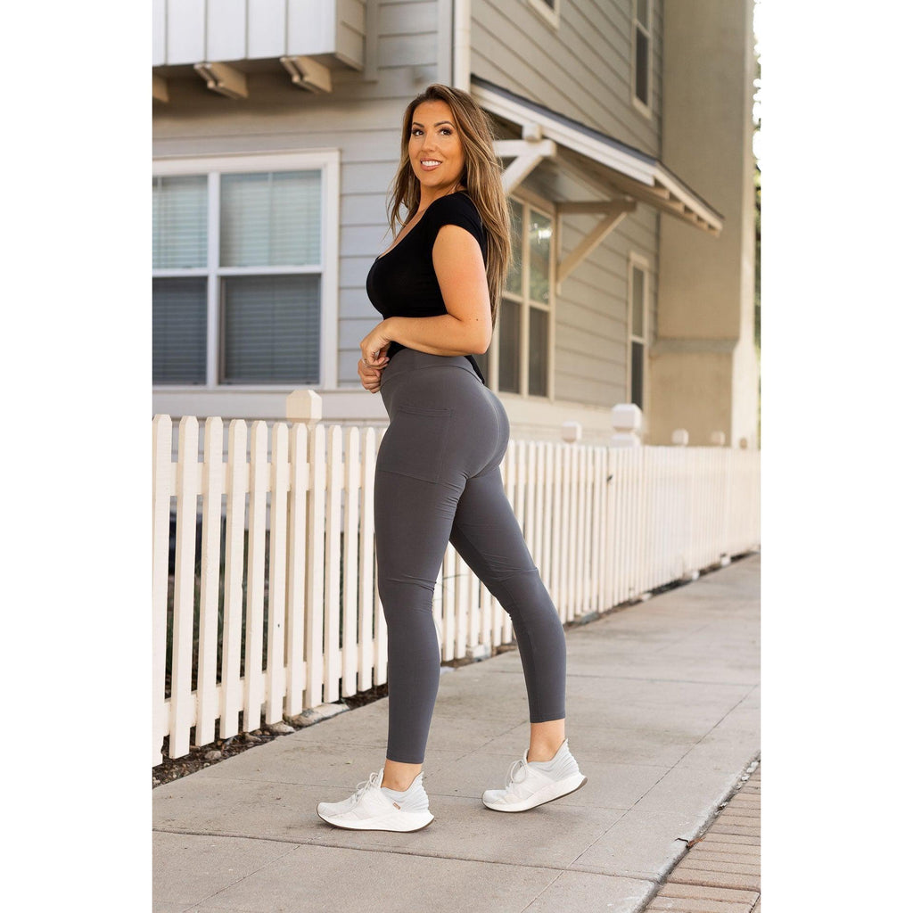 Ready to Ship | The Carmen - Charcoal Full Length Leggings with Pockets