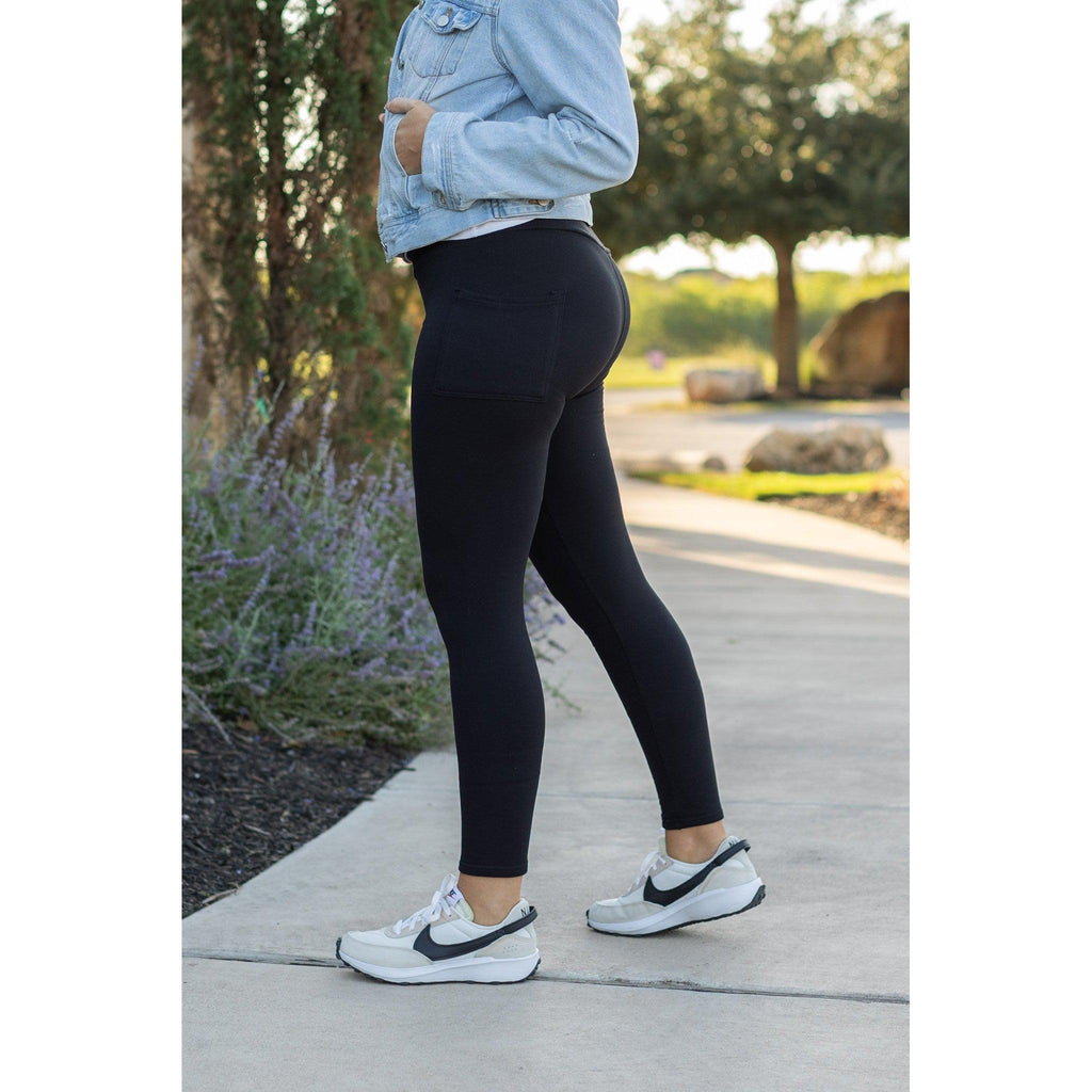 Ready to Ship | BLACK FULL-LENGTH Leggings with POCKET