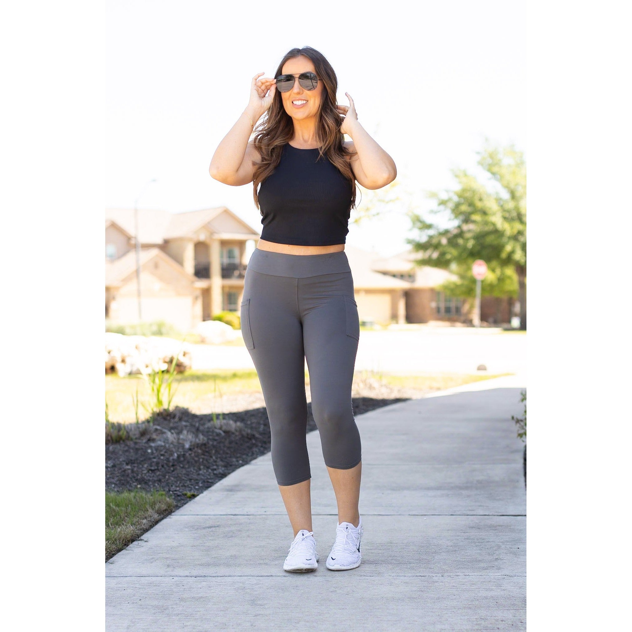 Ready to Ship | The Dani -  Charcoal CAPRI with POCKETS