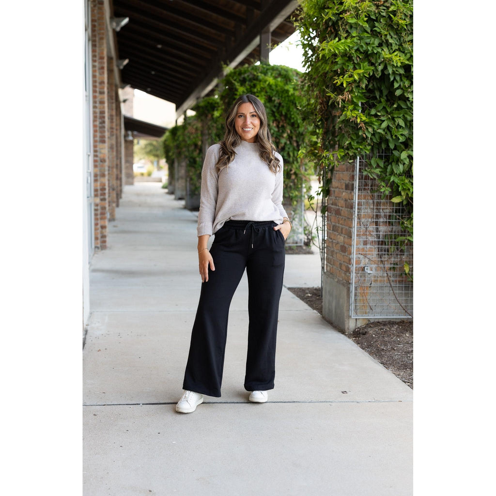 Ready to Ship | The Jenna - Comfy Wide Leg Fleece pants