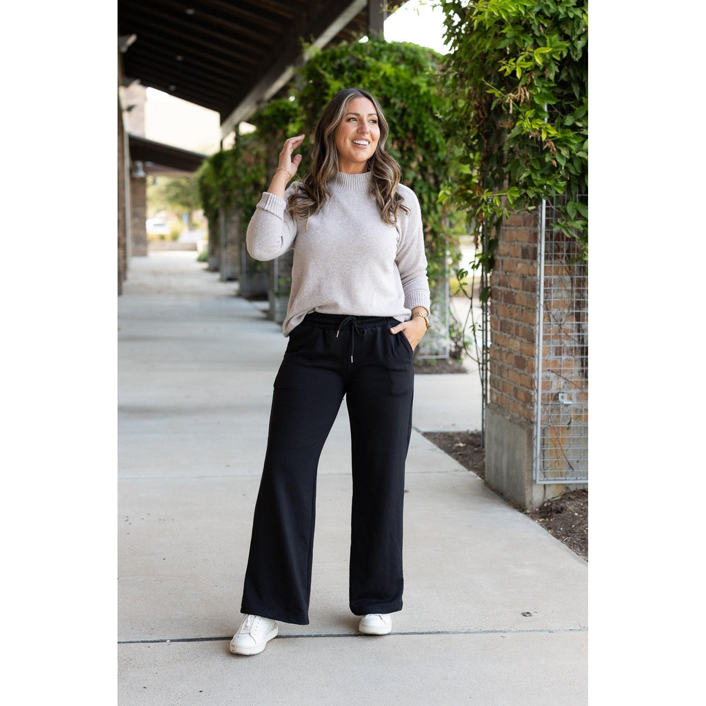 Ready to Ship | The Jenna - Comfy Wide Leg Fleece pants