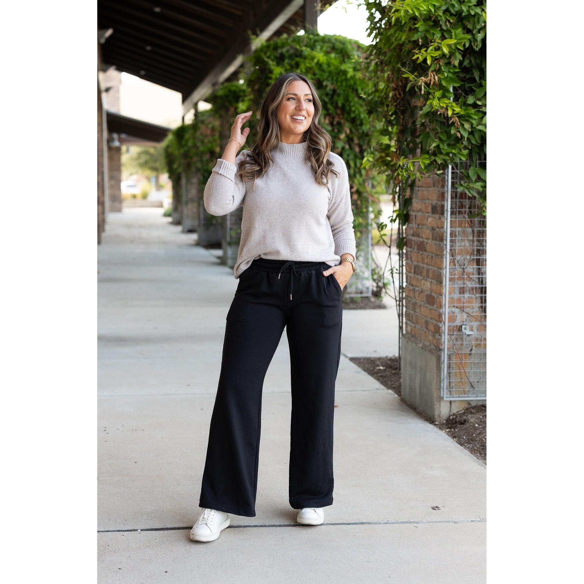 Ready to Ship | The Jenna - Comfy Wide Leg Fleece pants