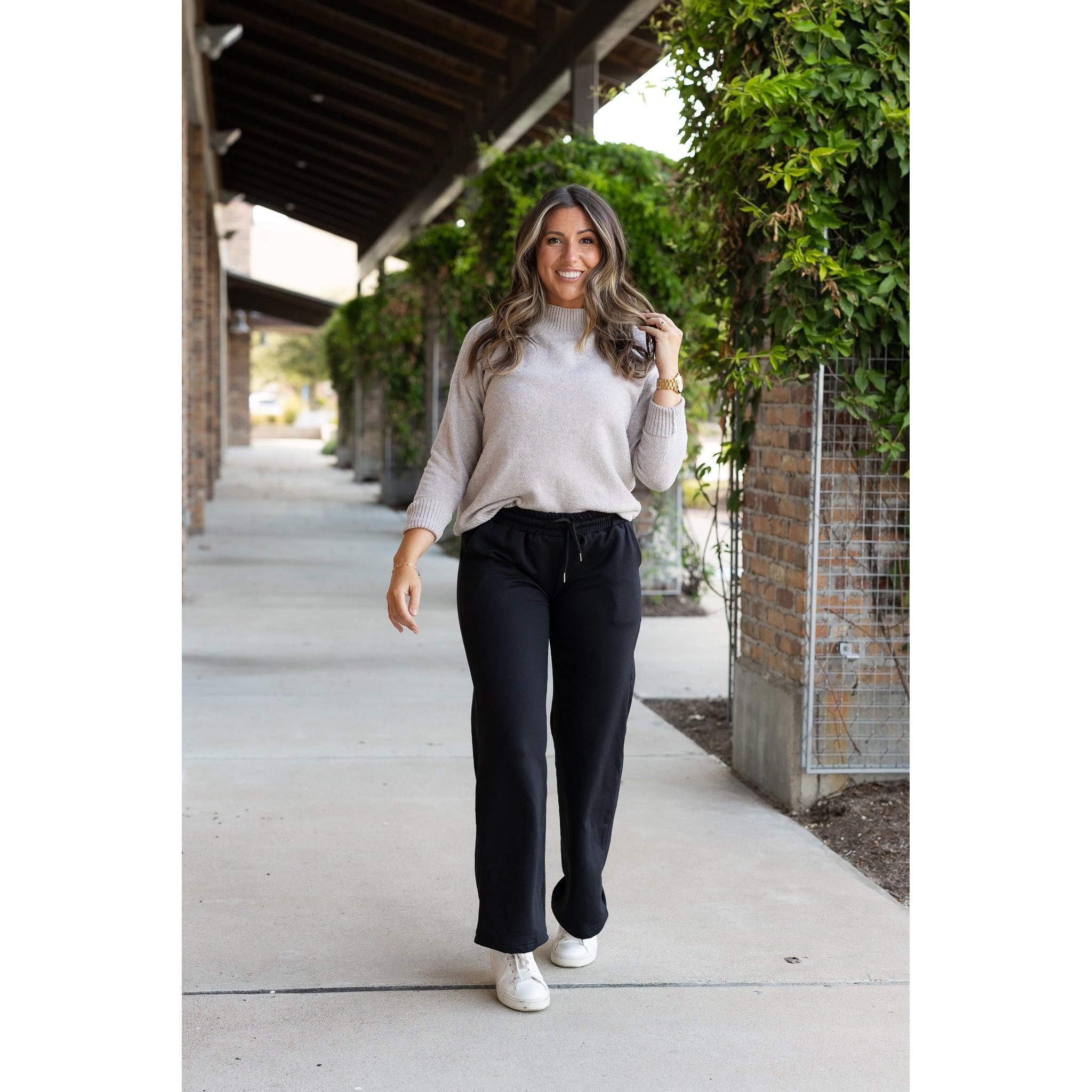 Ready to Ship | The Jenna - Comfy Wide Leg Fleece pants