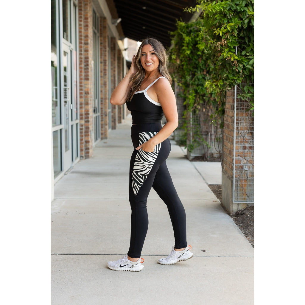 Ready to Ship | The Zola - Zebra Print Panel Leggings