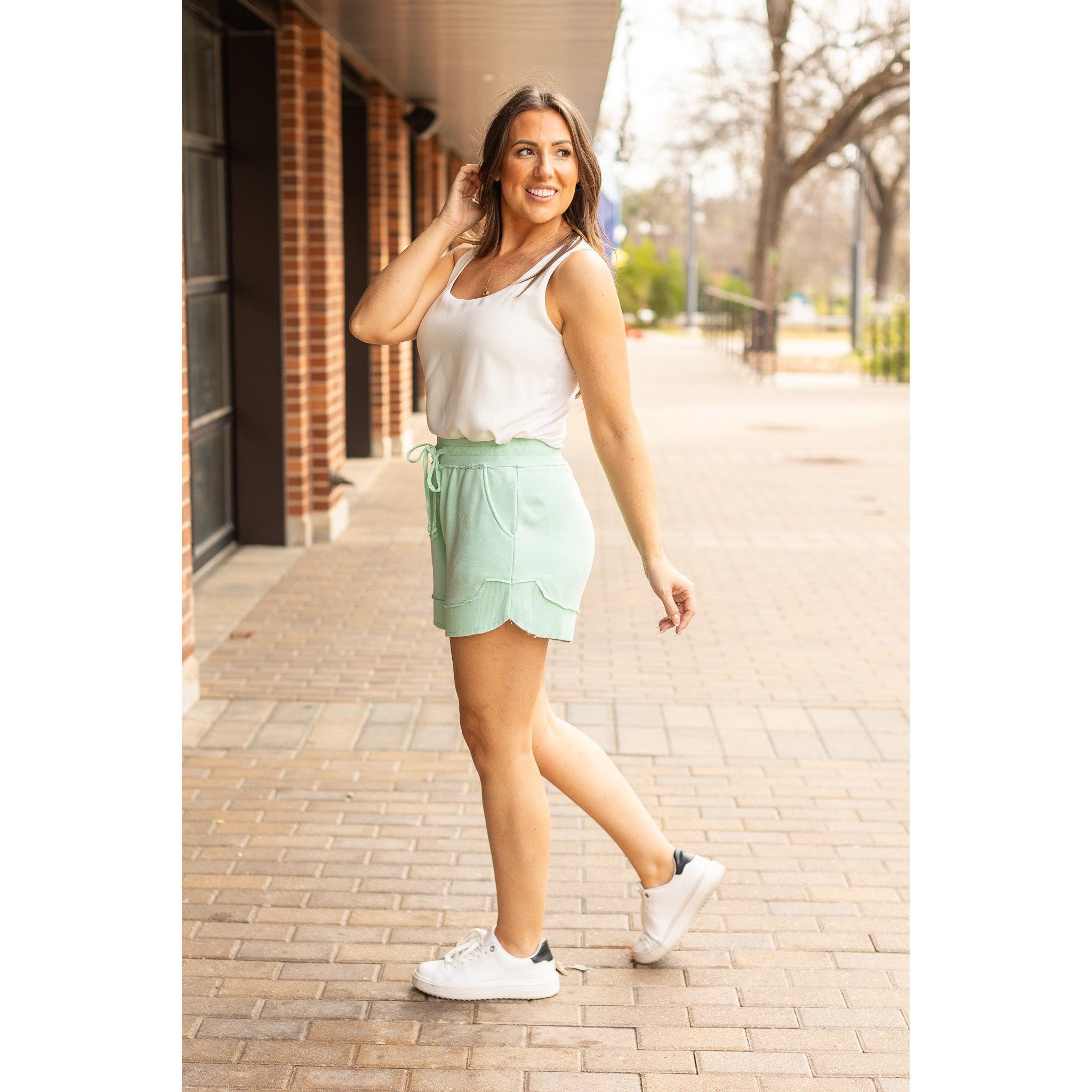 Ready to Ship | The Emelia Terry Cloth Shorts - Mint *