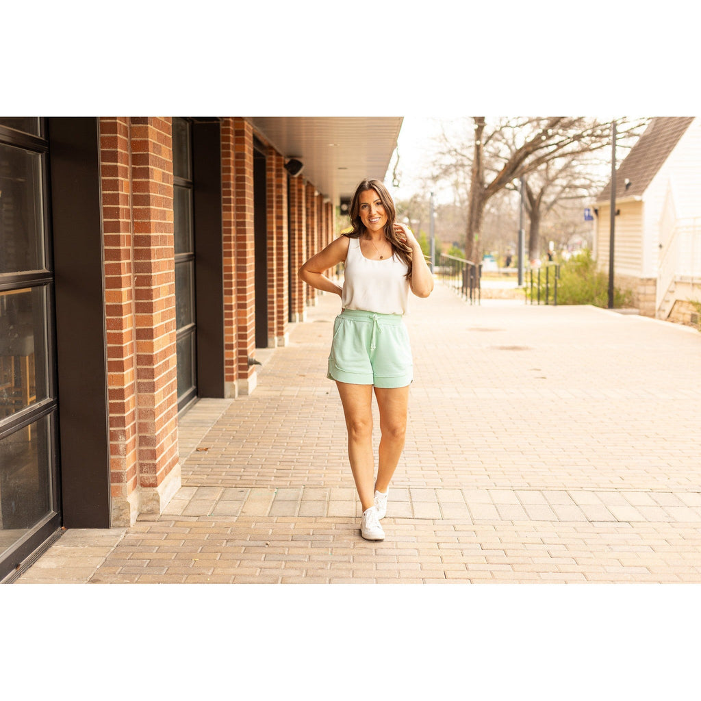 Ready to Ship | The Emelia Terry Cloth Shorts - Mint *