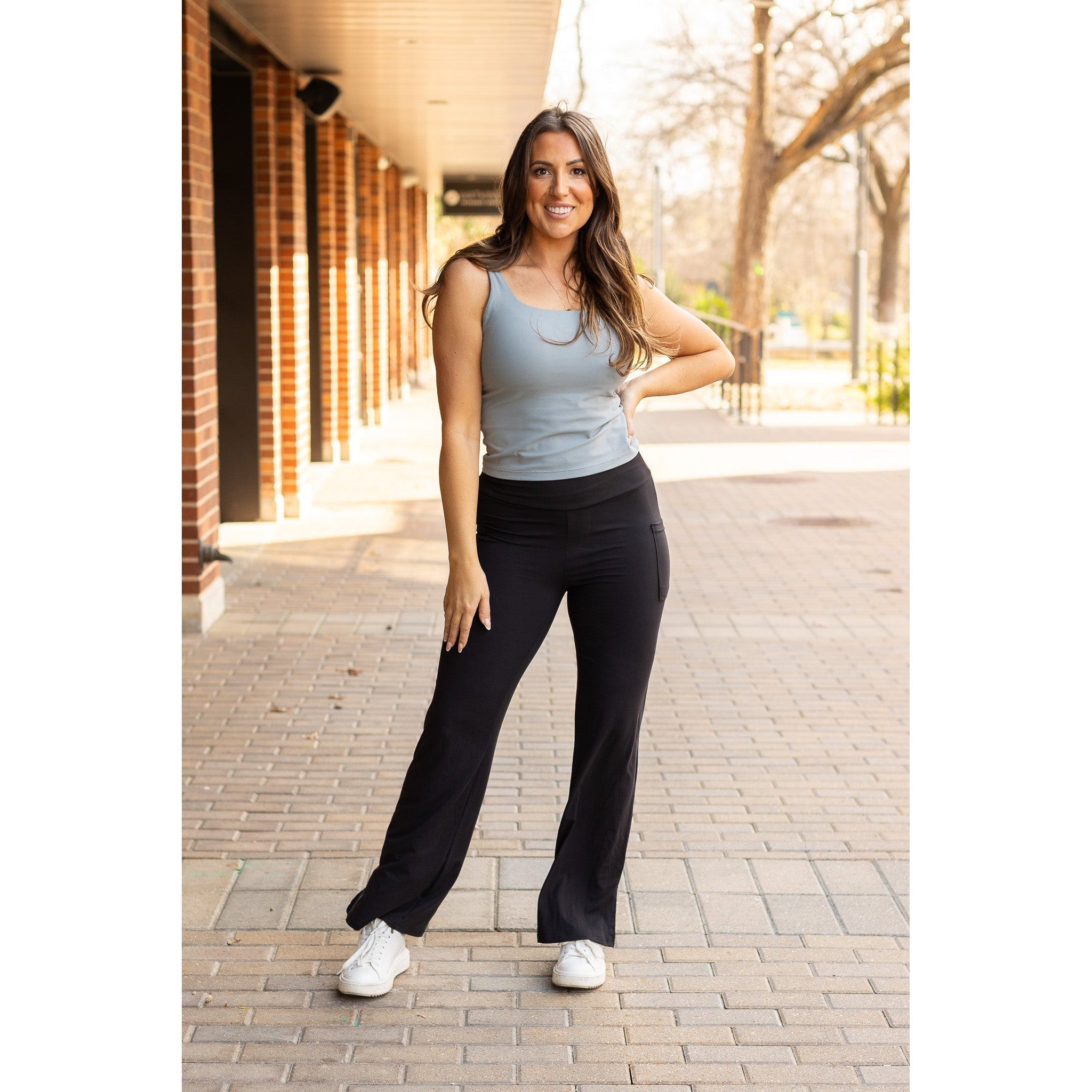 Ready to Ship   | The Rachel - Relaxed Fit Black Leggings with Pockets