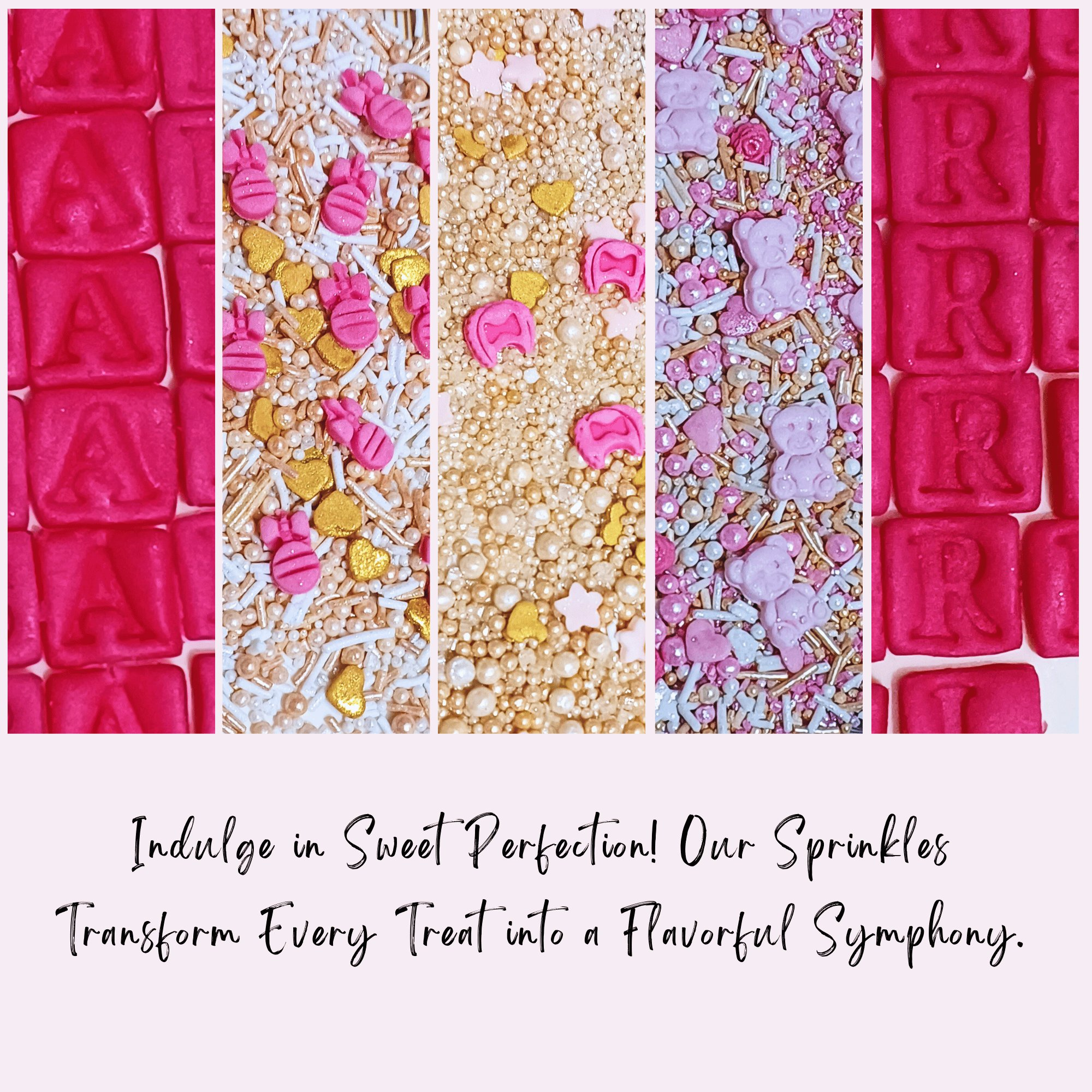 Confect Girls Baby Shower Sprinkles | Mix Heart, Teddy, Baby Feed Bottle & Baby Feet Sprinkles