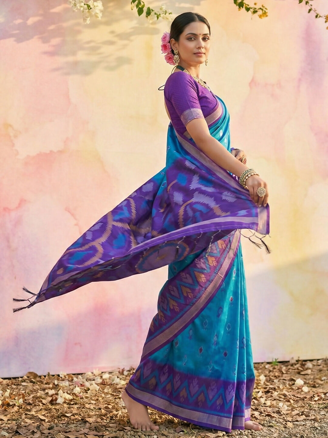 Shree Shyam Fashion Blue Soft Silk Saree