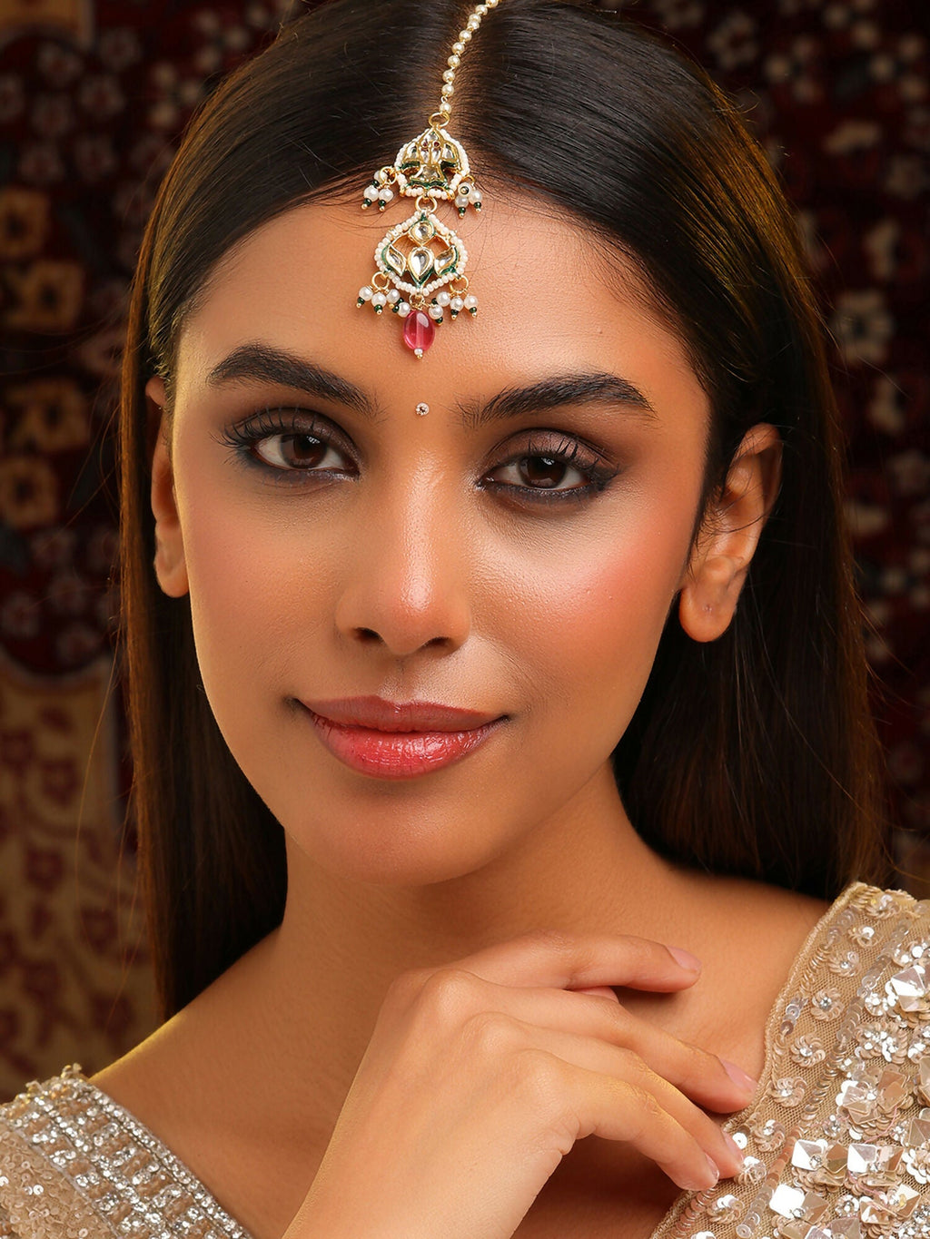 Ruby Raang Sindoor Maang Tikka