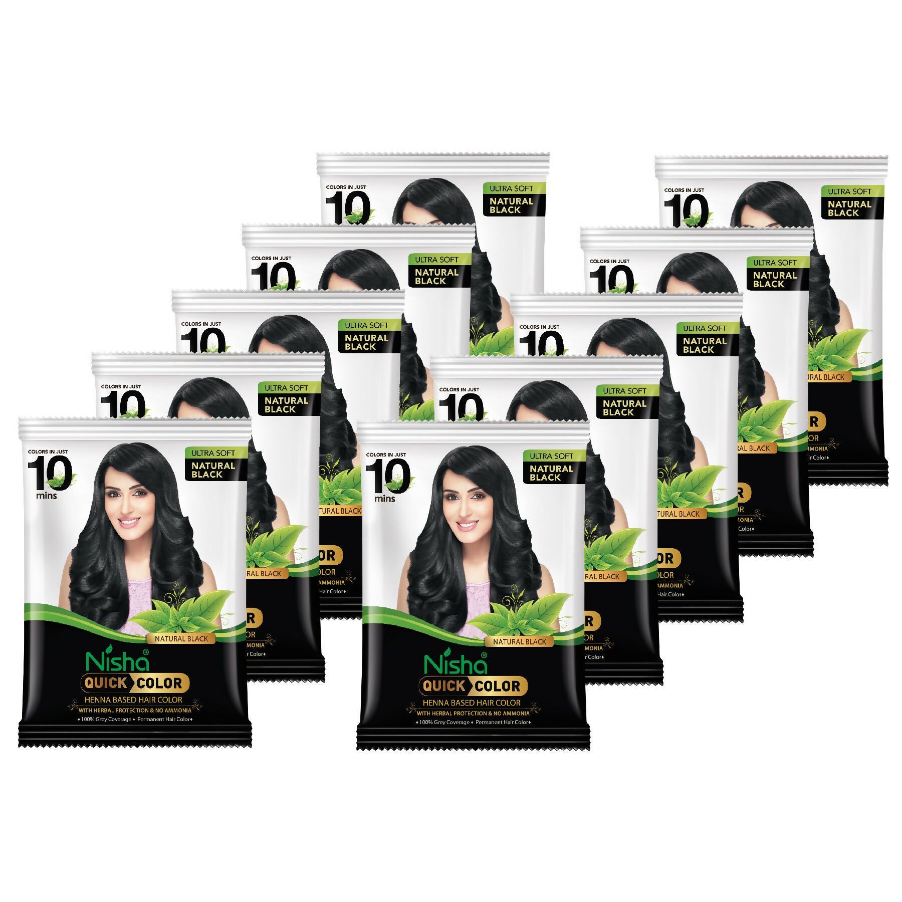 Nisha Quick Color Henna-Based Hair Color-Natural Black