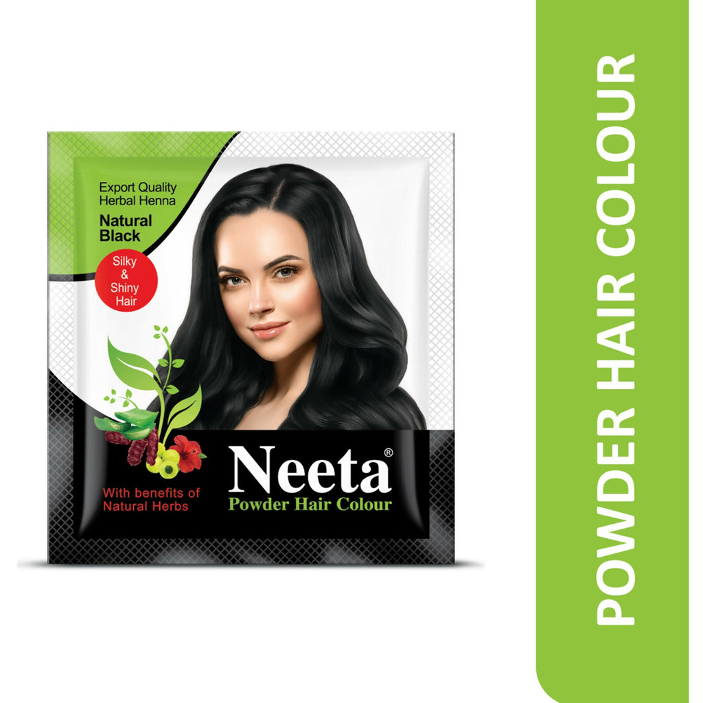 Neeta Hair Color Powder Natural Henna Based Hair Color (Pack of 12) Natural Black