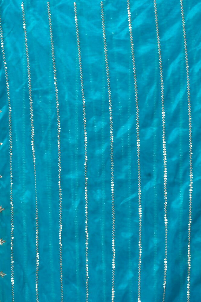 Joban Fashion Turquoise Blue Net Party Wear Sarees