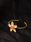 Mominos Fashion Johar Kamal Matt Golden Flower Bracelet
