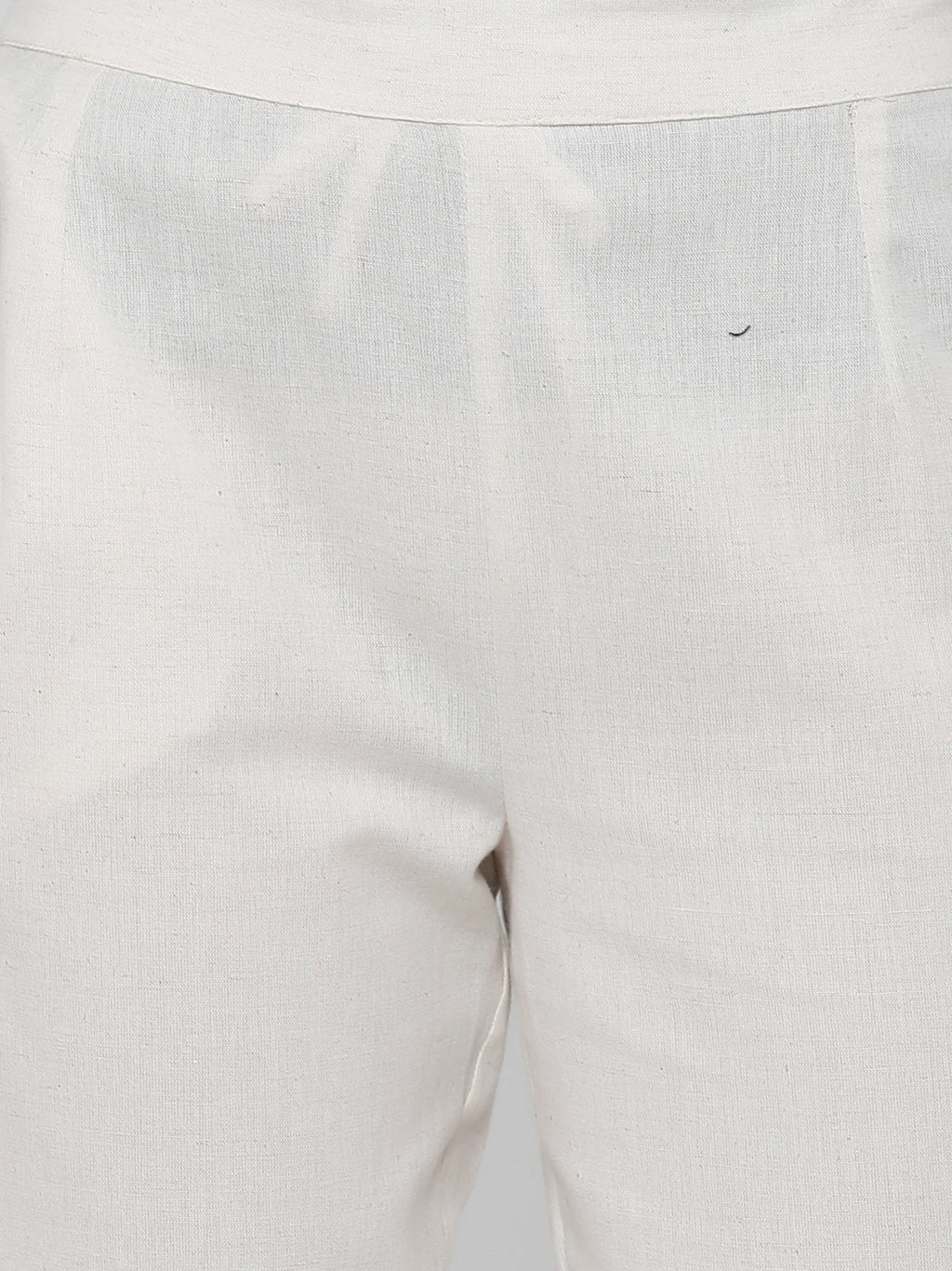 Juniper Women Offwhite Cotton Flex Solid Slim Fit Pant/Slim Pant