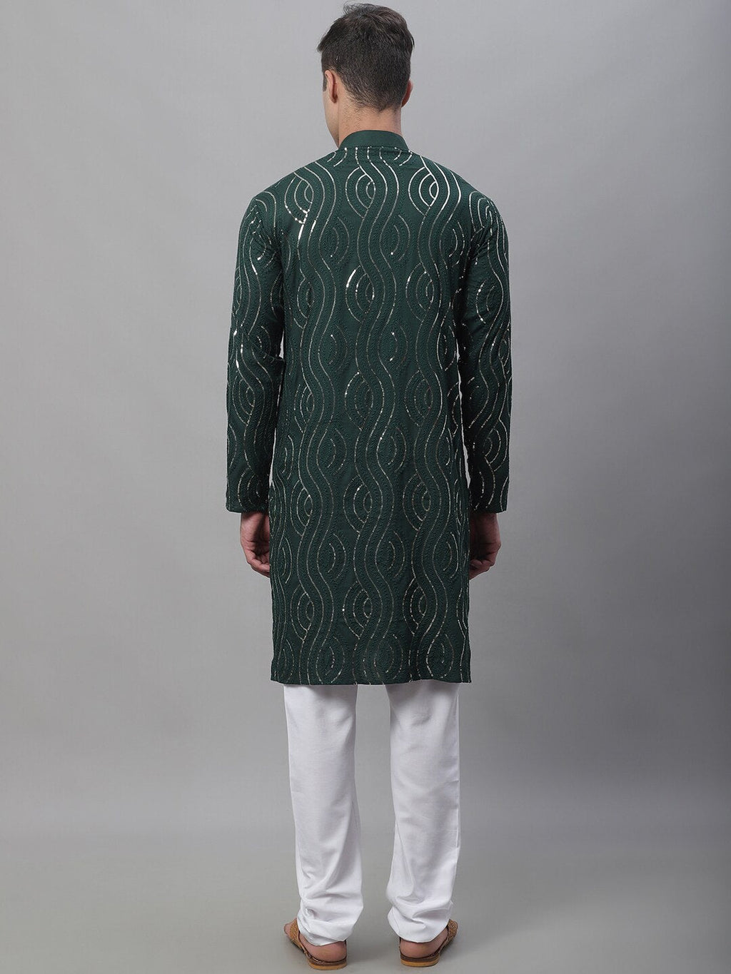 Sojanya Geometric Embroidered Pure Cotton Kurta With Churidar