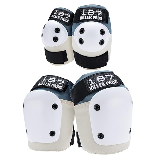 187 KILLER PADS Knee Pads, Elbow Pads Combo Pack, Stone Blue, Large/X-Large