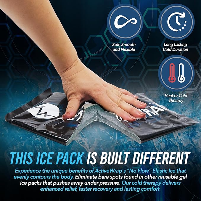 ActiveWrap Shoulder Ice Pack Wrap, With 2 Reusable Heat & Ice Packs for Shoulder Pain Relief, Rotator Cuff Cold Therapy, Adjustable Compression Straps, Post-surgery Must-have, Small/Medium