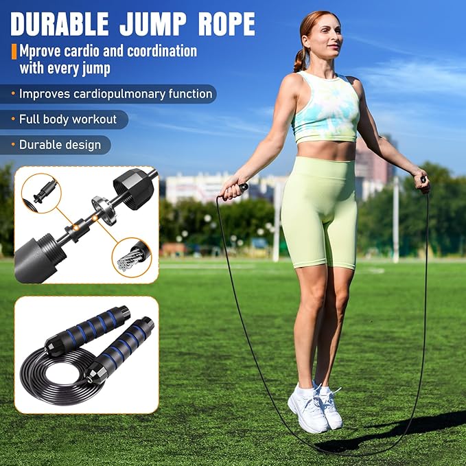 Agility Ladder, Speed Training Equipment Set, 20ft Agility Ladder, 12 Soccer Cones, 4 Hurdles, Jump Rope, Running Parachute, Basketball Football Soccer Training Equipment for Kids, Youth, Adults