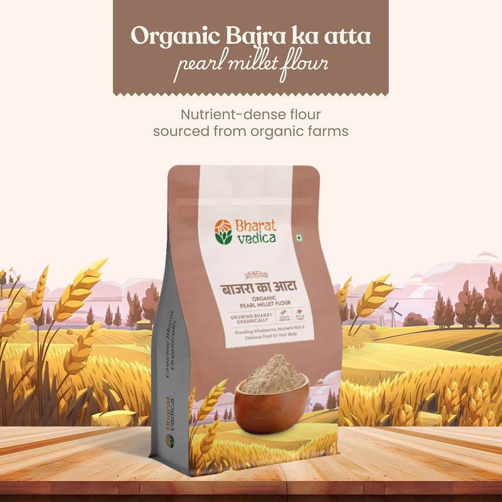 Bharat Vedica Organic Pearl Millet Flour - Organic Bajra ka Atta