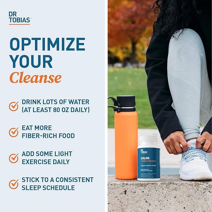 Dr. Tobias Colon 14 Day Cleanse, Advanced Gut Cleanse Detox for Women & Men with Cascara Sagrada, Psyllium Husk, Senna Leaf & Probiotics, Non-GMO Colon Cleanse, 4 Bottles of 28 Capsules (1-2 Daily)