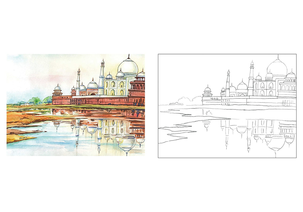 Scholars Hub Best Scenery In Water Colour Book- Vol-1, Vol 2 ( Set Of 2 Books) | 40 Pages