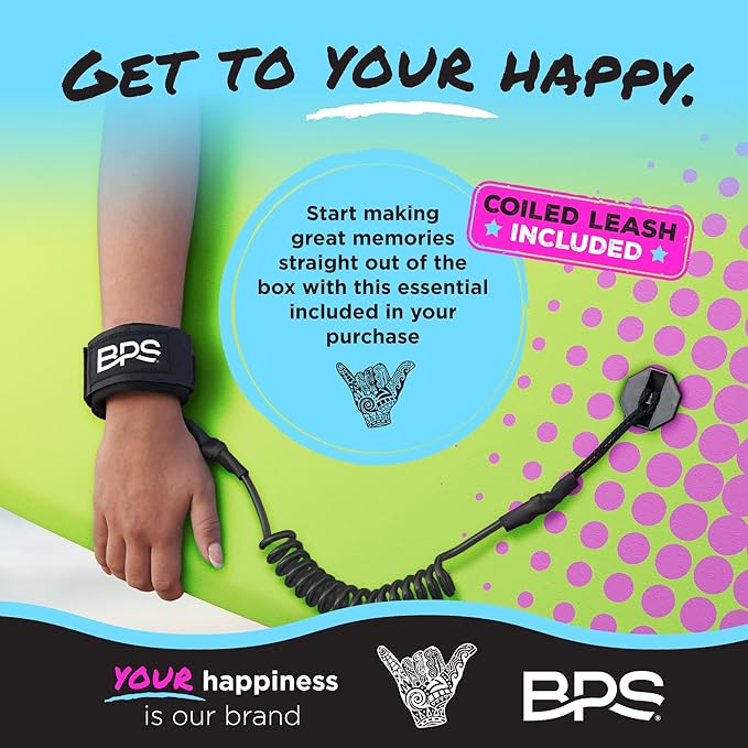 BPS New Zealand ‘Shaka’ Body Board for All Wave Conditions - Lightweight with EPS Core, HDPE Slick Bottom, Body Boards for Beach with Wrist Leash and Plug for Kids and Adults - All Skill Levels