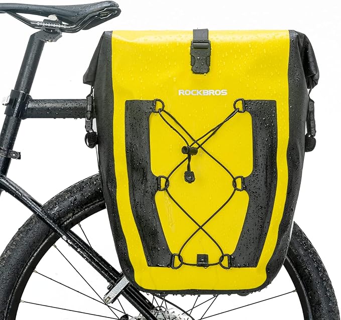 ROCKBROS Bike Panniers Waterproof Bike Rear Rack Bag Max 30L Large Capacity Bike Rear Panniers for Cycling Traveling Commuting