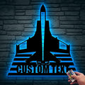 Personalized Fighter Aircraft Metal Wall Art LED Light, Custom Aviation Signs With LED Lights, Fighter Pilot Gift, Outdoor Decor, Wall Hanging, Home Decor, Birthday Xmas Gift