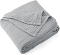Carriediosa 100% Cotton Muslin Throw Blanket 108" X 90" King Size，4-Layers Summer Gauze Throws for Bed Couch，Soft Lightweight Breathable Linen Blankets Bedspread for Adults All Season，Grey
