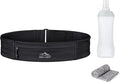 Running Belt with 400ml Soft Flask, Extension Strap & Phone Holder, Adjustable Running Fanny Pack with Gym Towel, Waterproof Belt Bag for Women Men for Jogging Hiking Marathon