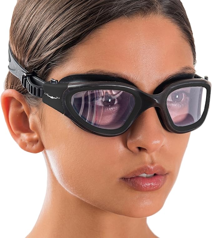 AqtivAqua Swimming Goggles, DX Wide View Swim Goggles for Adult Men Women, Anti Fog No Leaking