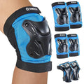 Skating Protective Gear Elbow and Knee Pads Adult, Knee Pads for Men Women Elbow Pads Wrist Guards for Roller Skating Cycling Skateboarding Blue