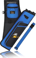 SUNYA Archery Hip Quiver for Arrows. Includes 3 Tubes Arrow Holder, Accessories Pockets and Waist Belt. Fit for Compound and Recurve Bow Practice.