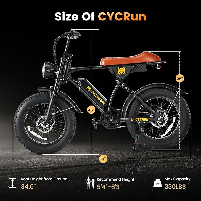Electric Bike for Adults,Peak 1000W/1500W Motor,20/28MPH 55-150Mile ebikes for Adults with 10.4AH/13AH/26AH Battery,20" Fat Tire Electric Dirt Bike Commuting Off Road Ebike, UL2849