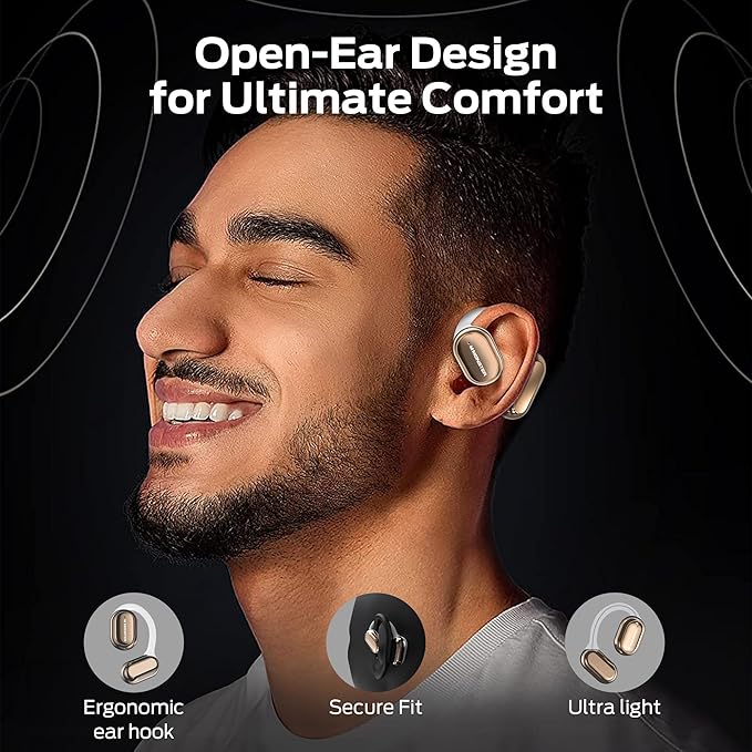 Monster Open Free AC100 Open Ear Headphones, Bluetooth 5.3 Wireless Headphones with Earhooks, Immersive Stereo Sound by Dual Large Driver, Clear Talk, 30H Playtime,Waterproof Sport Earbuds for Running