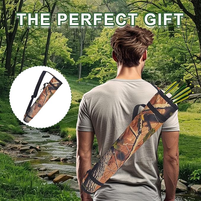Archery Quiver Back and Hip Quivers Adjustable Arrow Backpack Bag Holder Side Hip Arrows Bag for Compound Recurve Bow Practice Target Hunting