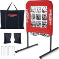 9 Hole Pitching Net with Strike Zone, Baseball Pitching Target, Softball Pitching Net, Portable Pitcher Training Equipment Height Adjustable