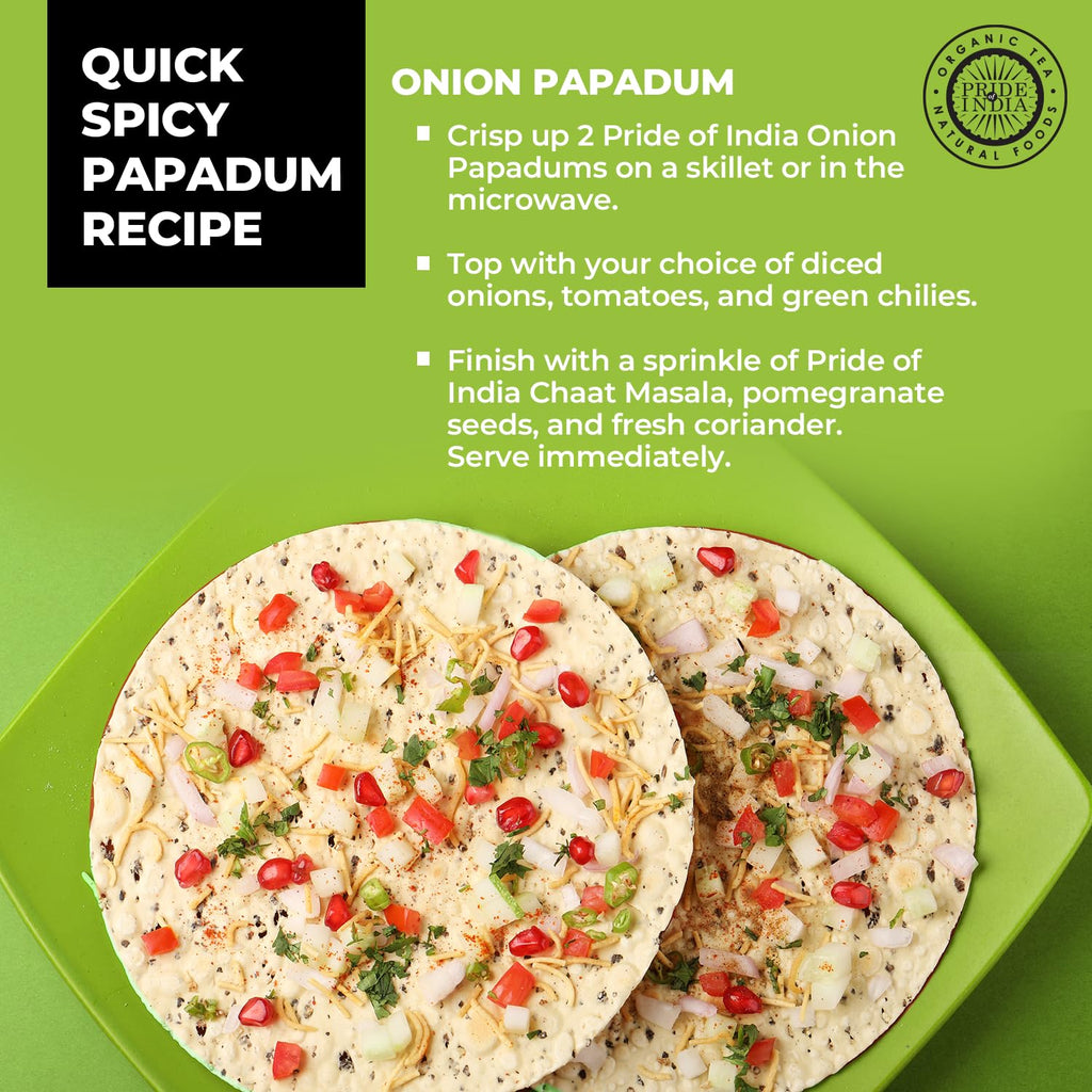 Onion Papadum Indian Lentil Crisps (Papad)