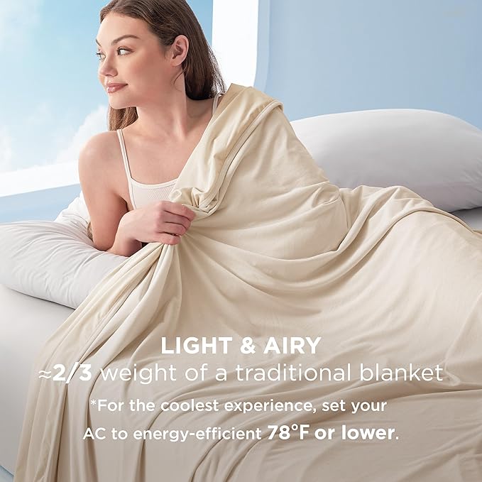 Bedsure Summer Cooling Blanket Twin XL for Hot Sleepers with Sports Mesh Design, Arc-Chill Q-Max 0.4 Lightweight Breathable Ice Cold Blankets for College Dorm, 60 x 90 Inches, Mesh Beige