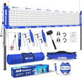 Haokelball Volleyball Net for Backyard Outdoor Portable Volleyball Net Set with Volleyball Antennas, Aluminum Poles, Tension Adjuster and Volleyball