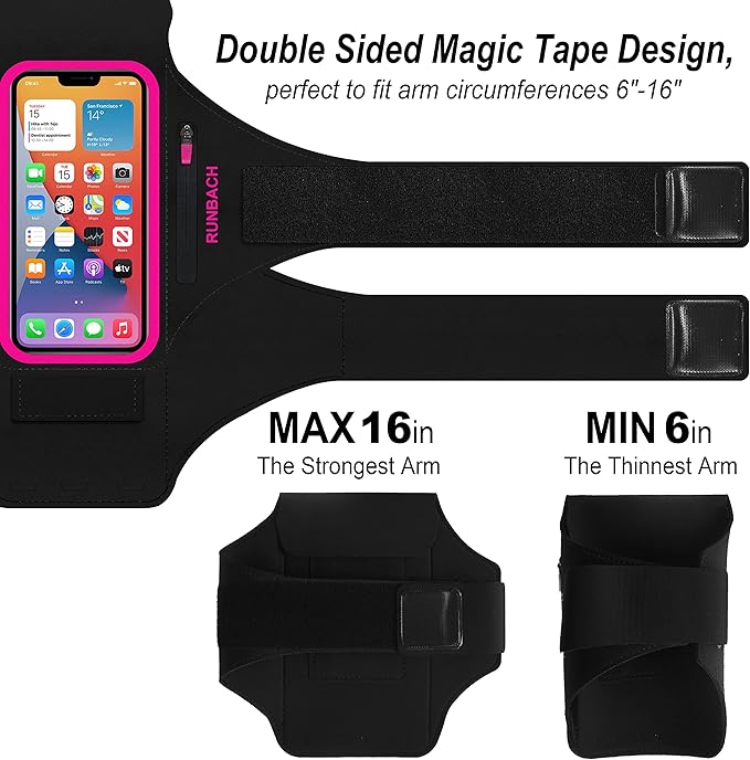 Armband for Samsung Galaxy S25 Ultra/S24 Ultra/S23 Ultra/S22 Ultra/S21 Ultra/S20 Ultra/S25+/S24+/S23+/S22+/S21+/S20+/S10+/S9+/S8+, with Zipper Pocket for for Galaxy Buds (Pink)